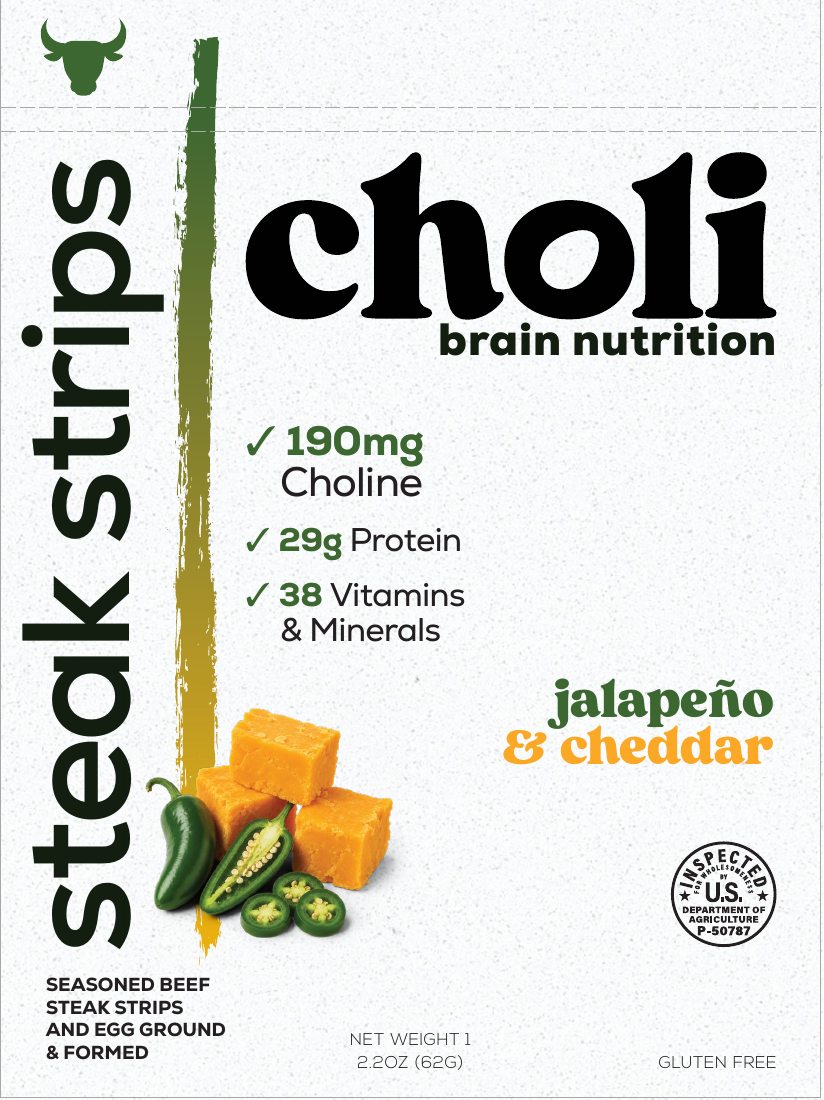 Choli jalapeño and cheddar steak strips